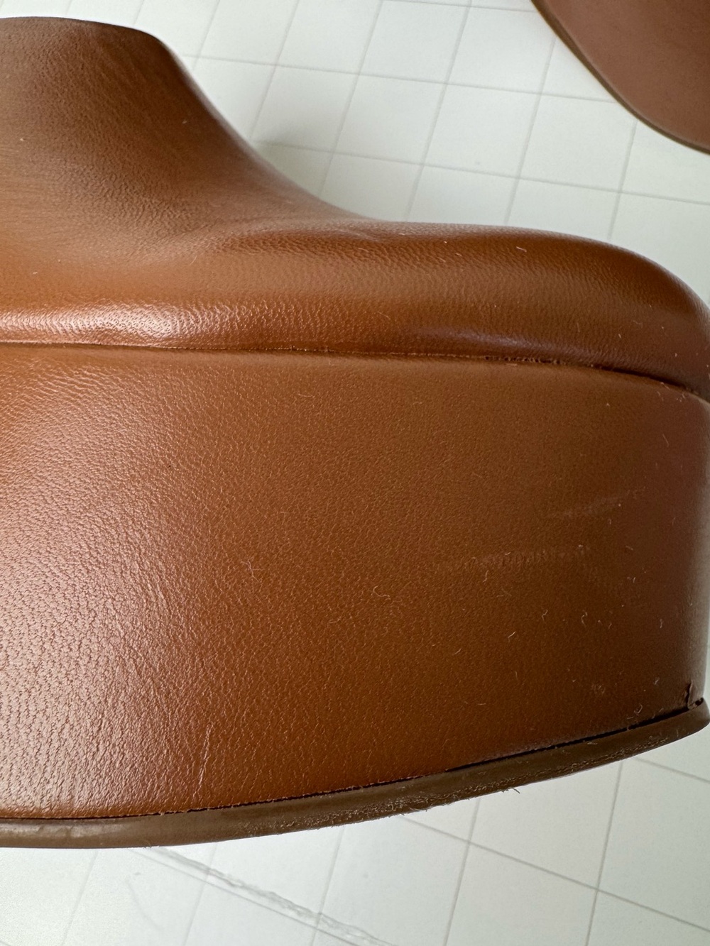 Larroudé Miso Platform Clogs Caramel Brown Leather Size 10 - Picture 9 of 10